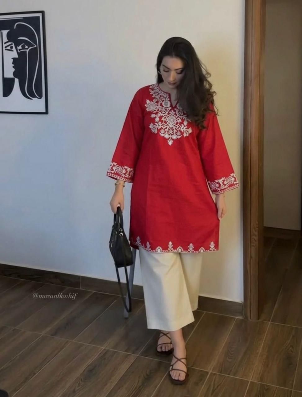 Cotton Embroidered Co Ord Set
