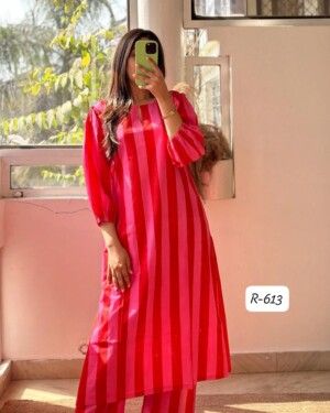 Trendy Striped Cotton Co-ord Set