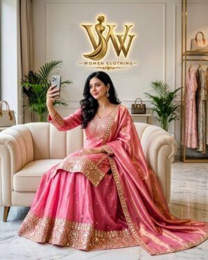 Pink Organza Party Suit