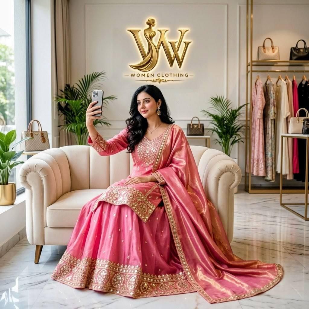 Pink Organza Party Suit