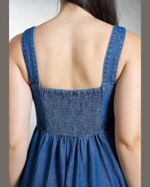 Cute Denim Flared Dress