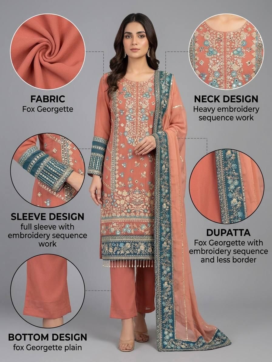 Embroidery Party Wear Suit