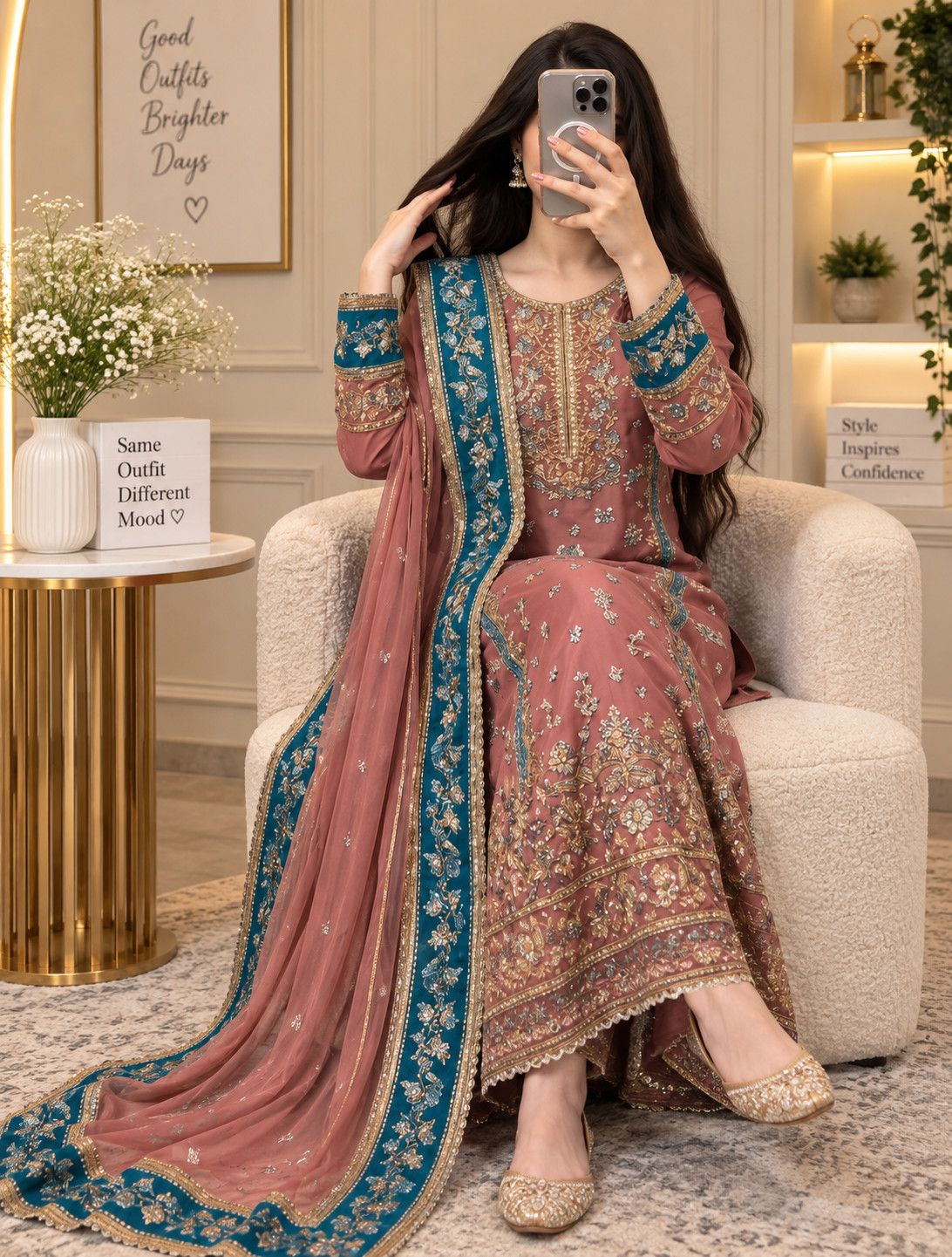 Embroidery Party Wear Suit - Image 2