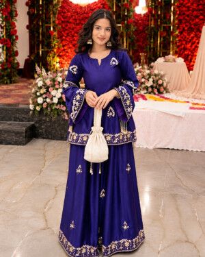 Embroidered Kurti Palazzo Suit
