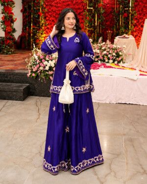 Embroidered Kurti Palazzo Suit