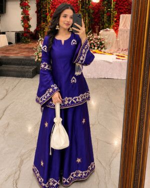 Embroidered Kurti Palazzo Suit