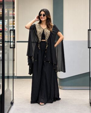 Georgette Indo Western Set