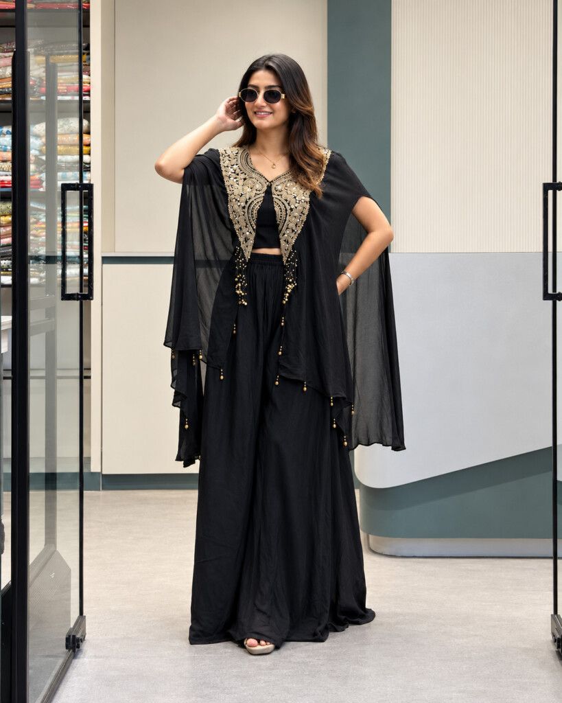 Georgette Indo Western Set