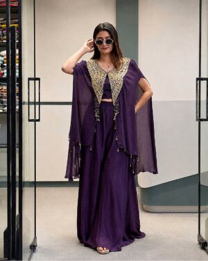 Georgette Indo Western Set