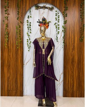 Georgette Indo Western Set