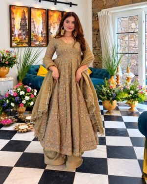 Heavy Sequin Embroidery Gown Set