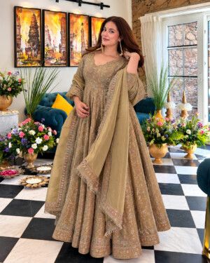 Heavy Sequin Embroidery Gown Set