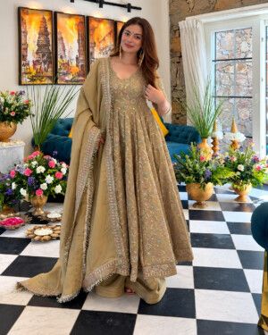 Heavy Sequin Embroidery Gown Set
