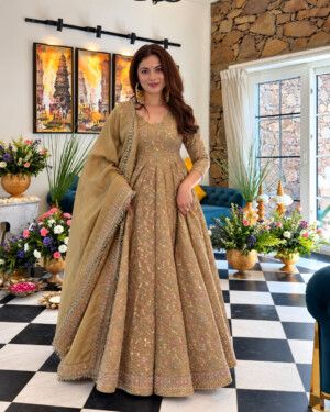 Heavy Sequin Embroidery Gown Set