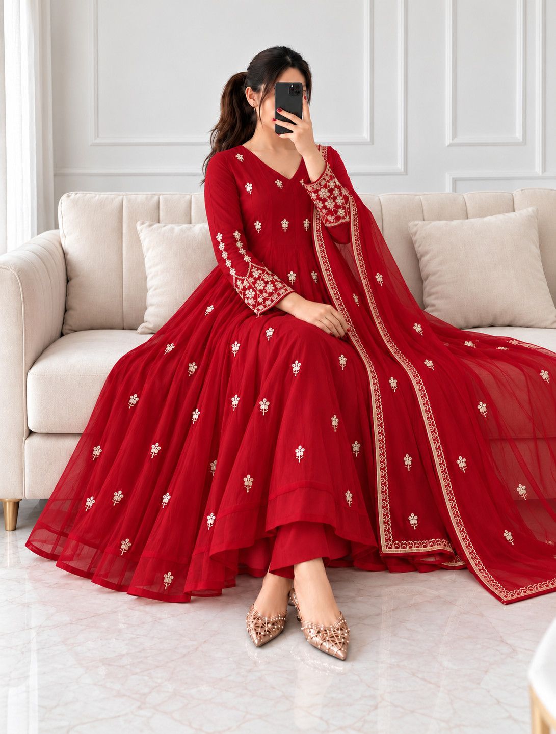 Ruby Designer Anarkali Suit