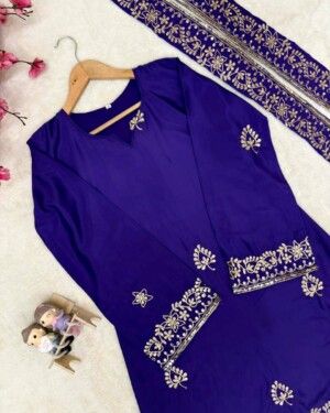 Embroidered Kurti Palazzo Suit